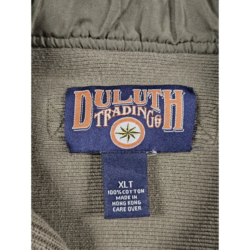 Vintage Duluth Trading Co Cotton Rib Knit 1/4 Zip Sweater XLT Tall Tan Hong Kong